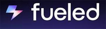 Fueled - tycoonstory | tycoonstory media Fueled logo with a pink and white lightning bolt icon on a dark purple gradient background.