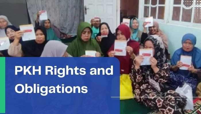 Cek bansos kemensos - tycoonstory | tycoonstory media Cek bansos kemensos image showing pkh beneficiaries holding assistance documents while highlighting the rights and obligations of program keluarga harapan recipients.