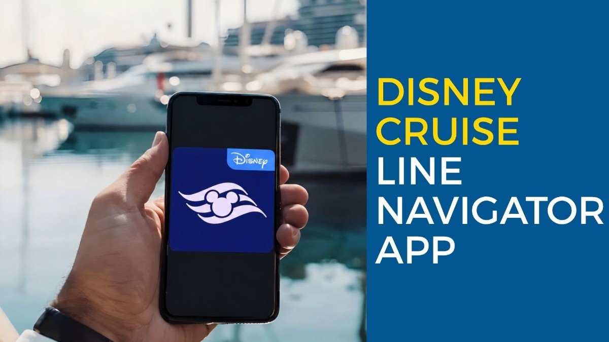 Disney cruise 2027 - tycoonstory | tycoonstory media Disney cruise 2027 navigator app concept showing a smartphone with disney cruise line features, helping travelers manage bookings, onboard activities, and cruise experiences.