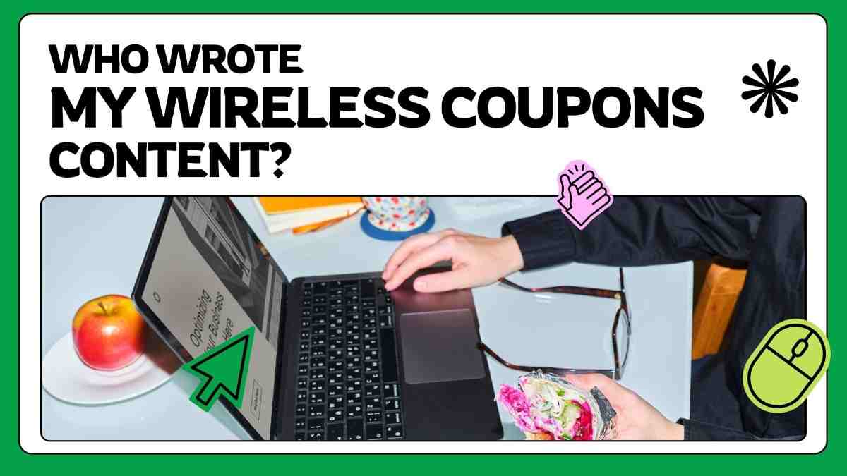 Mywirelesscoupons topics - tycoonstory | tycoonstory media Mywirelesscoupons topics – image exploring who writes my wireless coupons content, featuring a person working on a laptop in a digital publishing setting.