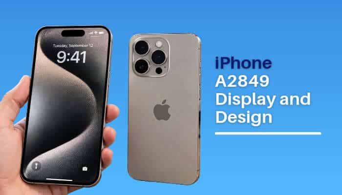 Iphone a2849 display and design 1 | tycoonstory media Iphone a2849 display and design showing front screen and titanium back
