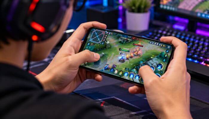 Mobile esports on thehake 1 | tycoonstory media Esports thehake mobile gaming player competing on a smartphone
