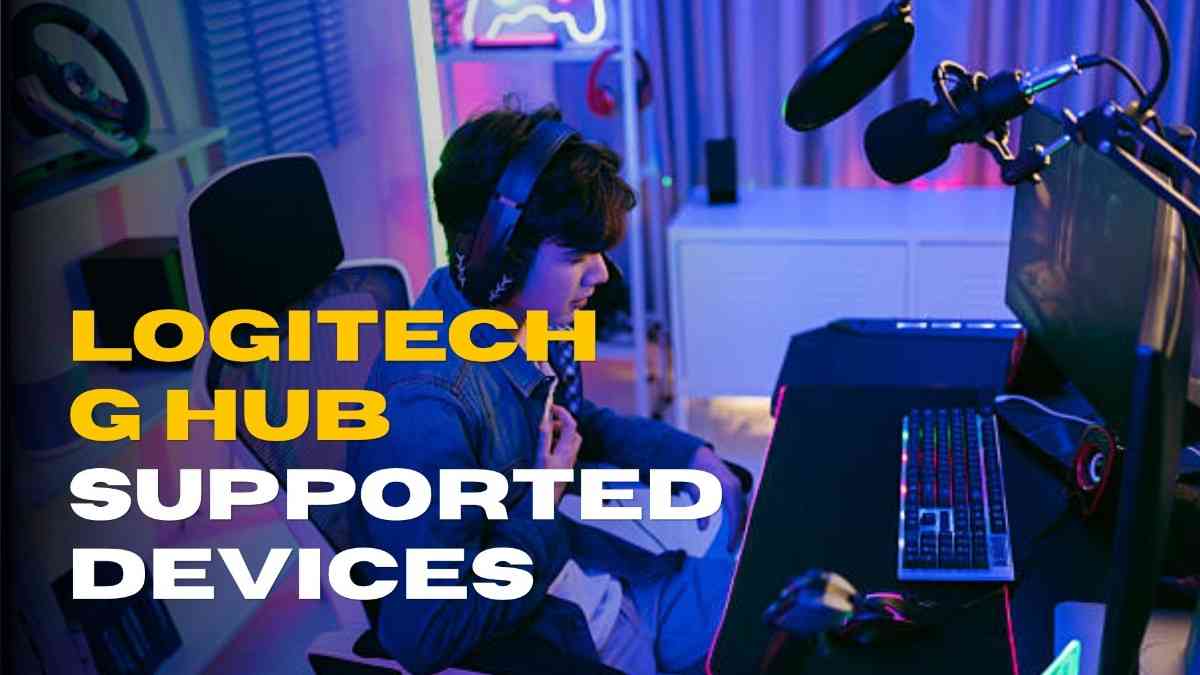 Logitech g hub - tycoonstory | tycoonstory media Logitech g hub supported devices guide showing a gaming setup with logitech peripherals, including headset, keyboard, mouse, and other compatible gaming equipment.