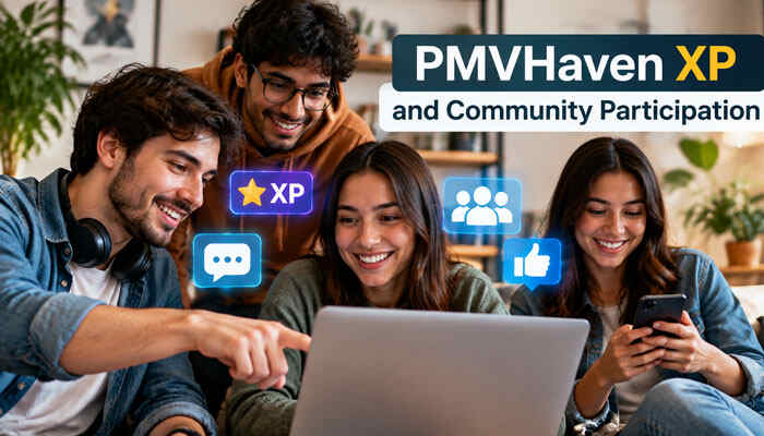 Pmvhaven xp and community participation - tycoonstory | tycoonstory media Pmvhaven xp community participation concept showing users engaging with digital content, xp rewards, and online community interactions