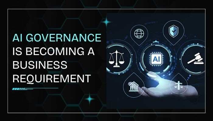 Techytune. Com - tycoonstory | tycoonstory media Techytune. Com ai governance illustration showing artificial intelligence regulations, business compliance, digital security, and responsible technology management.
