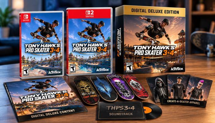 Tony hawk pro skater 3+4 editions 1 | tycoonstory media Tony hawk switch pro skater 3+4 editions with digital deluxe content, skateboard decks and customization items