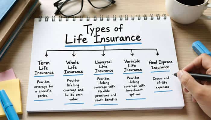 Types of life insurance terms - tycoonstory | tycoonstory media Life insurance terms guide showing term, whole, universal, variable, and final expense life insurance types.