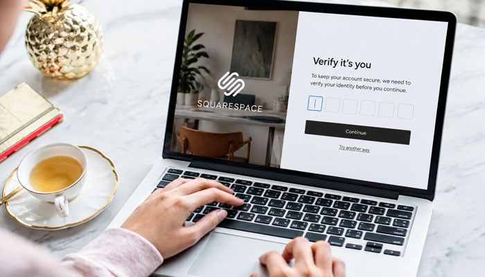 Why squarespace login may ask you to verify again - tycoonstory | tycoonstory media Squarespace login verification screen showing secure account authentication process on laptop to protect website access and manage squarespace website settings