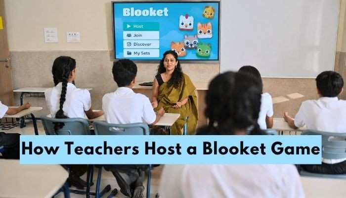 Blooket sign in - tycoonstory | tycoonstory media Blooket sign in classroom scene showing a teacher hosting a blooket game while students participate in an interactive educational activity.