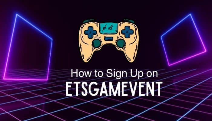 Btwletternews by betterthisworld website - tycoonstory | tycoonstory media Illustration of a beige game controller above the text'How to Sign Up on ETSGAMEVENT' with a neon pink-purple grid and glowing shapes in the background
