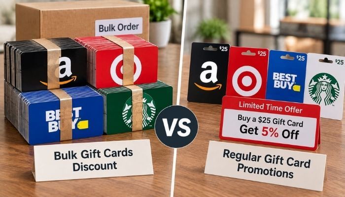Bulk gift cards discount vs regular gift card promotions 1 | tycoonstory media Bulk gift cards discount vs regular gift card promotions with bulk and individual gift cards