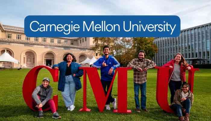 Carnegie mellon - tycoonstory | tycoonstory media Carnegie mellon university students posing around large red cmu letters on campus, showcasing student life, diversity, and academic community.