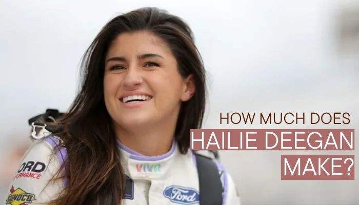 Hailie deegan net worth - tycoonstory | tycoonstory media Hailie deegan net worth image featuring the professional racing driver smiling in her racing suit, with text asking how much hailie deegan makes.