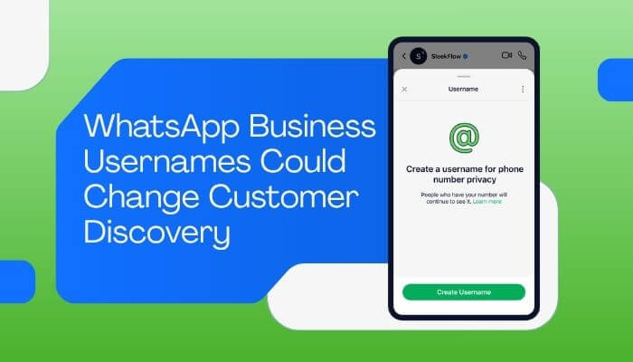 Logicalshout updates whatsapp - tycoonstory | tycoonstory media Logicalshout updates whatsapp guide showing a smartphone with the whatsapp business username creation screen and its potential impact on customer discovery.
