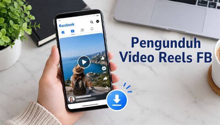 Pengunduh video fb - tycoonstory | tycoonstory media Pengunduh video fb showing a facebook reel playing on a smartphone with a download icon, illustrating options for saving authorized facebook reels.