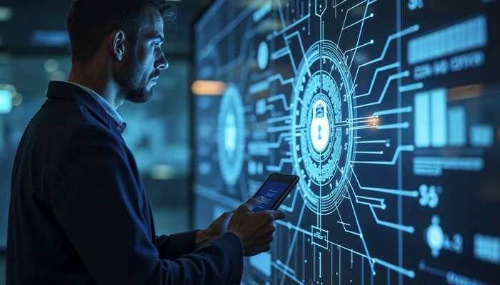 Security what users should check - tycoonstory | tycoonstory media Software techoelite security concept showing a professional analyzing cybersecurity dashboards, encrypted data, access controls, and digital system protection