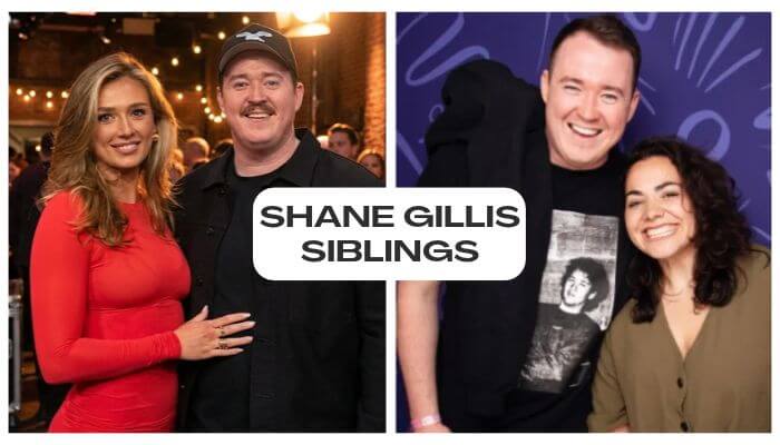 Shane gillis sister - tycoonstory | tycoonstory media Shane gillis sister photo collage featuring the comedian posing with two women at public events, with a shane gillis siblings headline.
