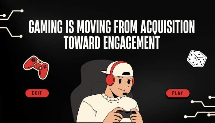 Tportstick gaming trends from theportablegamer - tycoonstory | tycoonstory media Tportstick gaming trends from theportablegamer illustration showing a gamer with a controller and the shift in gaming strategy from user acquisition toward long-term engagement.