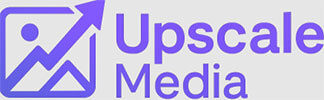Upscale. Media | tycoonstory media Upscale media logo: purple square with a rising line chart and mountain icon, followed by the text 'upscale media' in purple.