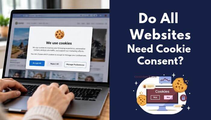 What is a cookie on a website - tycoonstory | tycoonstory media What is a cookie on a website? Laptop displaying a cookie consent banner with accept, reject, and preference options for users.